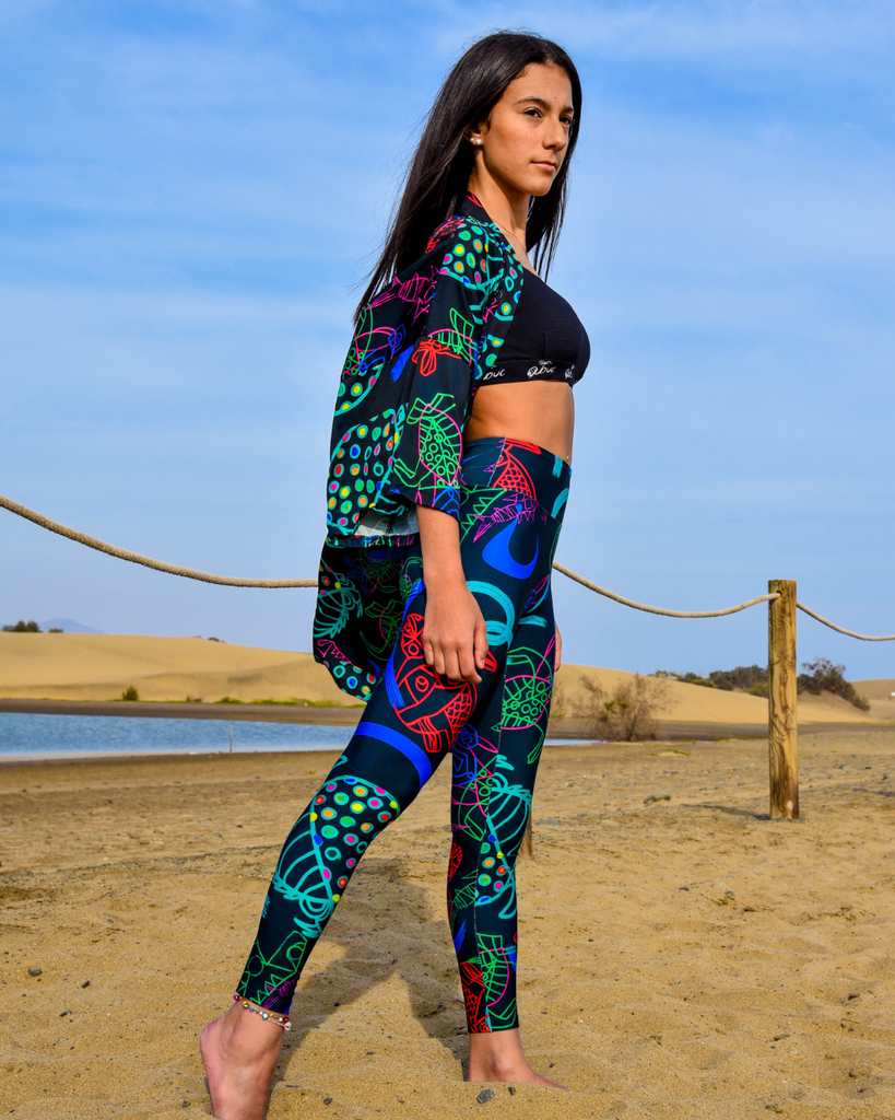 Leggins gestempelter Fisch Manrique